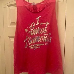 Zumba Bright pink womens open back tank top. Size large.